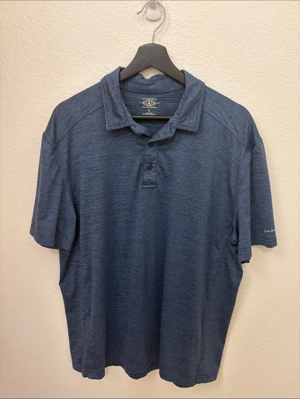 G.H. Bass & Co. Men's Heather Navy Polo